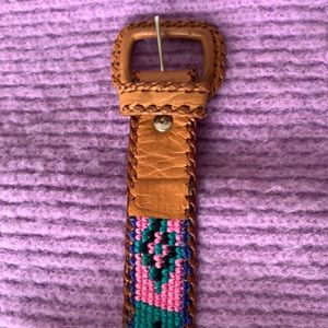 Mexican handcrafted multicolored leather belt